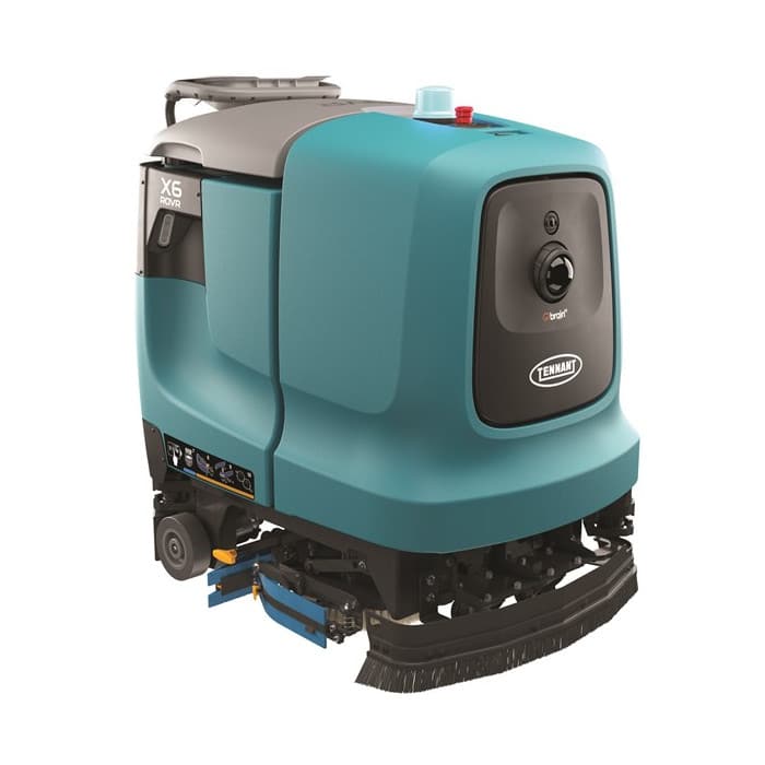 Tennant X6 ROVR autonom gulvvaskemaskin sett forfra med 650 mm vaskebredde