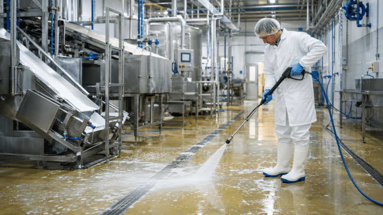 Rengjøring i næringsmiddelindustrien – komplett guide til hygienisk og effektivt renhold