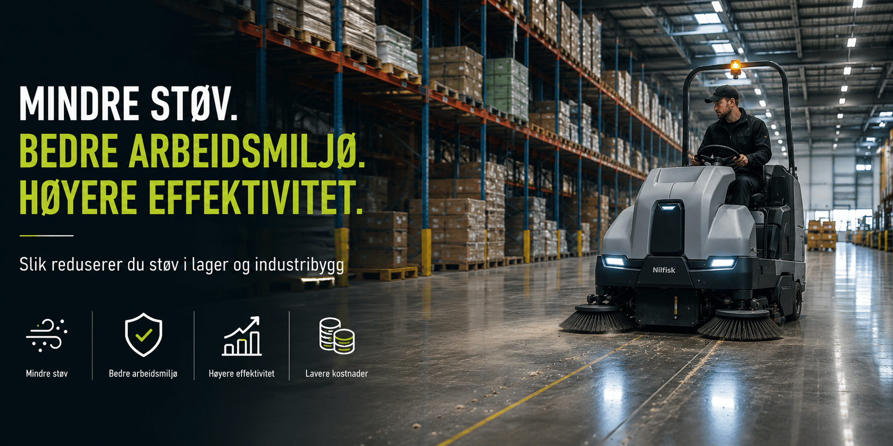 Hvordan redusere støv i lager og industribygg